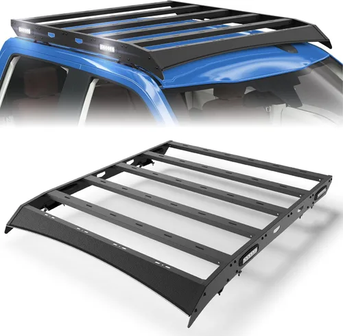 Vista 8 de Soporte de techo para Wrangler TJ Hardtop 1997-2006 (excluye ilimitado) – Cesta de transporte de carga de techo resistente, estante