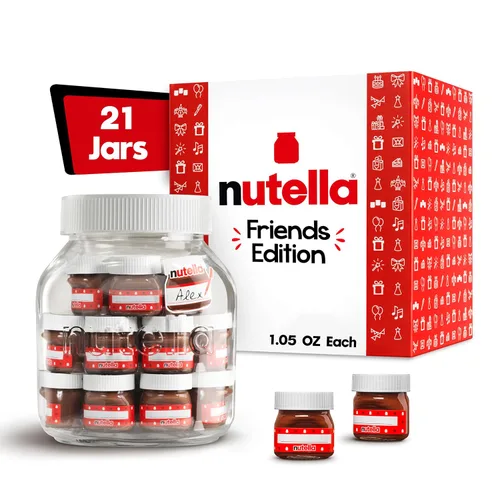 Nutella Crema de avellana y cacao, 21 mini frascos, edición Friends, 1.05 onzas cada uno
