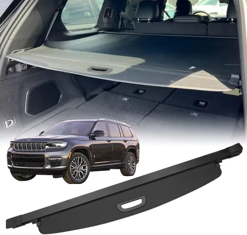 Compatible con todo el nuevo 2026-2021 Jeep Grand Cherokee L (3 filas; WL) Cubierta de seguridad para carga trasera, pantalla de privacidad,