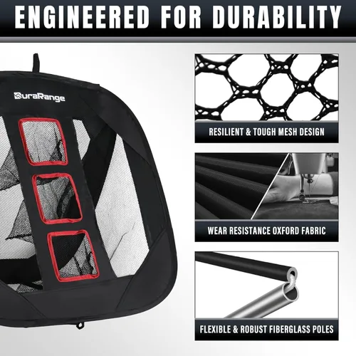 Vista 3 de DURARANGE Red de astillado de golf emergente: ayuda definitiva de chip de entrenamiento para precisión y distancia, al aire libre Práctica