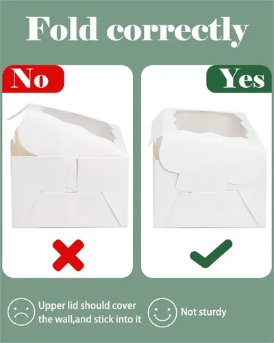 Vista 5 de Bakepacker 60 piezas Cajas para galletas negras de 6 x 6 x 3 pulgadas, fáciles de montar, cajas para macarrones y repostería con ventana