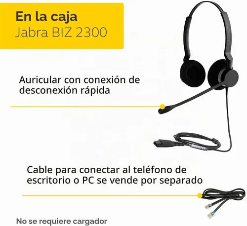 Vista 10 de Jabra Biz 2300 USB Duo Auriculares profesionales con cable para centro de llamadas