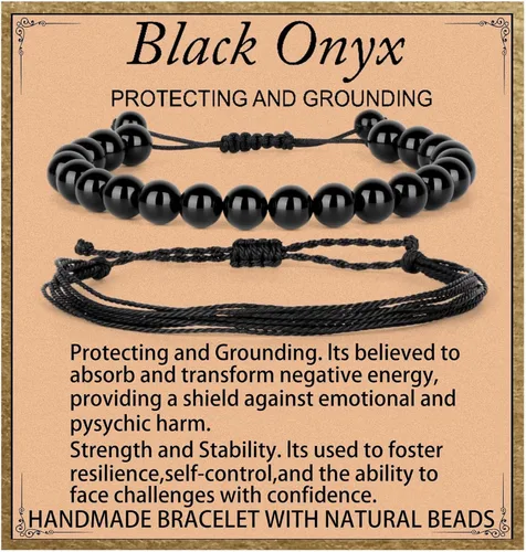 Vista 113 de LPBeads Pulsera de piedra natural hecha a mano de tamaño ajustable