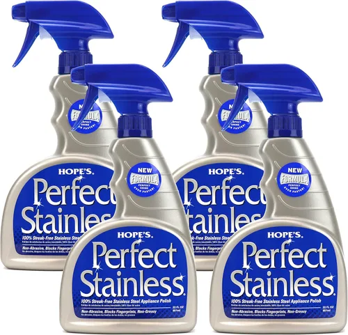 Vista 11 de HOPE'S Perfect - Limpiador y pulidor de acero inoxidable con paño de microfibra, 22 onzas, fórmula autopulidora sin rayas, bloquea las huellas
