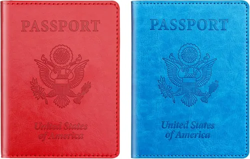 Vista 8 de Herain Soporte para pasaporte, funda para pasaporte, cartera para pasaporte, para mujeres y hombres, funda de pasaporte, protector de libreta