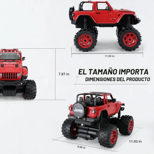 Vista 2 de Coche RC todoterreno con licencia 1/14 para Jeep, puertas abiertas