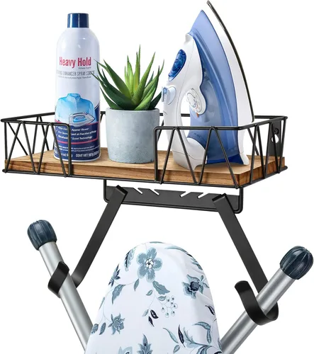 TJ.MOREE Soporte de Pared para Tabla de Planchar – Colgador de Plancha y Tabla de Planchar para Cuarto de Lavado, Decoración del Cuarto de Lavado,