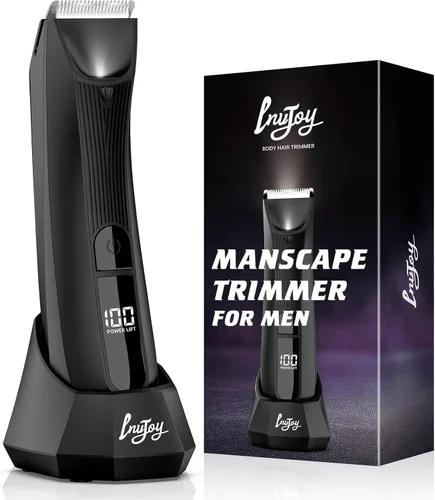INVJOY Manscape - Cortadora de pelo corporal y púbico para hombres con luz, sin níquel, sin cortes, recortadora de bolas, sin quemaduras de afeitar,
