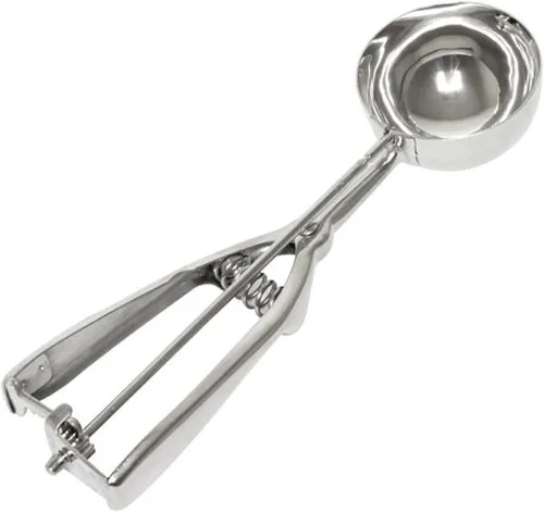 Vista 7 de TrueCraftware - Cuchara ovalada de 1-1/2 oz con mango de agarre doble de acero inoxidable - Cuchara de galletas para hornear cucharas de galletas