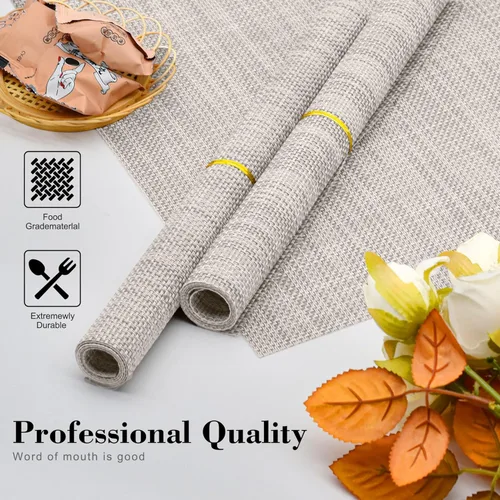 Vista 3 de CADONO Juego de 4 manteles individuales de vinilo lavables para interiores y exteriores, para mesa de comedor, duraderos, antideslizantes