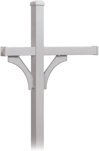 Vista 2 de Salsbury Industries, Negro 4373BLK Deluxe Post 2 caras montado en el suelo para 3 buzones de carretera