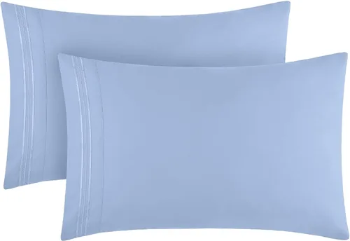 Vista 159 de Mellanni Fundas de almohada de lujo, extrasuaves, refrescantes, fundas de almohada de 2 piezas de la colección Icónica, cierre de sobre