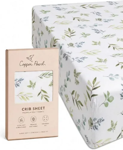 Vista 90 de Copper Pearl: Sábanas de punto prémium para cuna de bebé para niños y niñas, transpirables y suaves, sábanas ajustables para colchones estándar