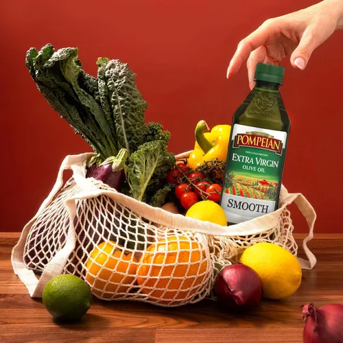 Vista 6 de Aceite de Oliva Extra Virgen Suave Pompeian, Contiene Polifenoles, Primer Prensado en Frío, 101 Fl Oz