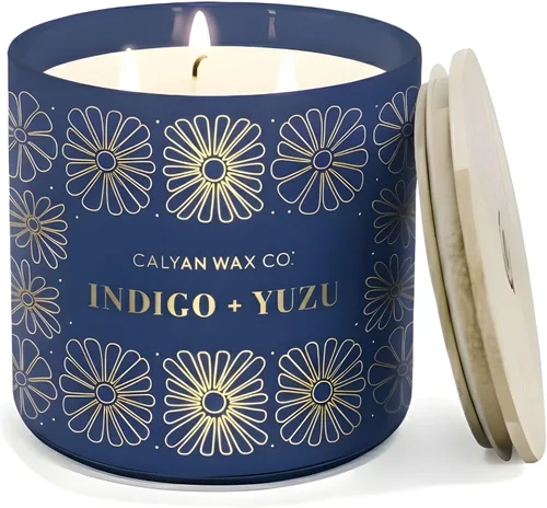 Vista 12 de Calyan Wax Co. Evergreen & Eucalyptus - Vela perfumada de 3 mechas – 43 horas de combustión – Velas de soja de lujo de 3 mechas – Velas de cera