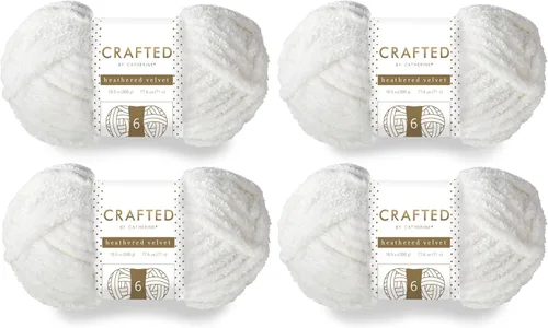 Vista 20 de Crafted By Catherine Luxe Velvet - Ovillo de hilo sólido de terciopelo, paquete de 2 unidades (10.5 onzas, 98 yardas cada madeja), color negro