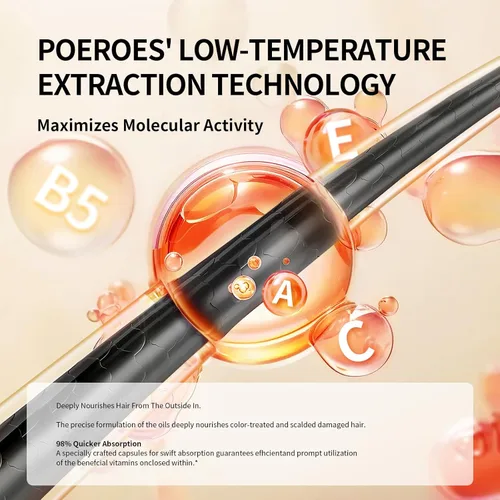 Vista 3 de Aceite para el cabello, 50 cápsulas – Vitaminas para el cabello A C E Pro B5 – Suero de tratamiento capilar – Suero para cabello encrespado y dañado