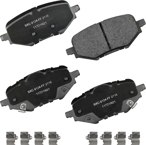 Vista 202 de Pastillas de freno traseras cerámicas Bendix Premium SBC1337 para Cadillac CTS 2014-2008, SRX 2016-2010, Chevrolet Camaro 2015-2010, Saab 9-4X 2011