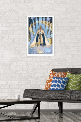 Vista 40 de Trends International Disney Wish - Póster de collage 4 (King Magnifico), póster de pared, 14.72 x 22.37 pulgadas, versión enmarcada de madera