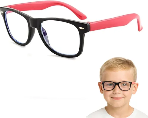 Lentes rectangulares digitales con bloqueo de luz azul para niños y niñas de 5 a 12 años