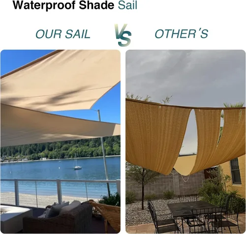 Vista 6 de ECOOPTS Toldo rectangular impermeable, 10 x 15 pies, bloqueo UV, para patio al aire libre, pérgola, jardín (rojo)