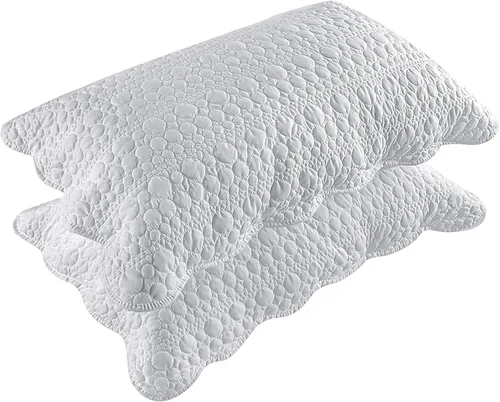 Vista 16 de BOSOWOS Juego de 2 fundas de almohada de tamaño estándar, ultra suaves y transpirables acolchadas de 20 x 26 pulgadas para dormir, estampado gris