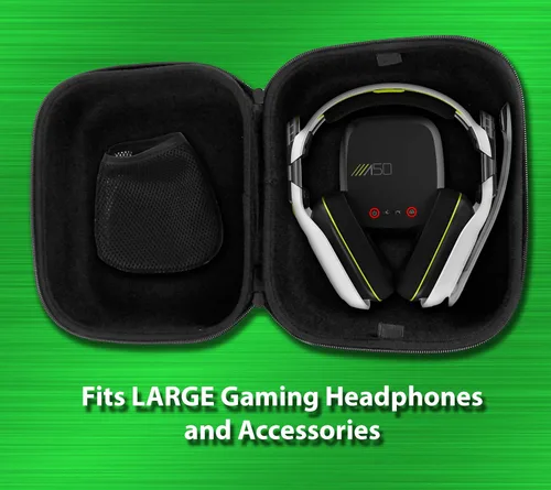 Vista 2 de CASEMATIX Funda de viaje compatible con auriculares Astro A50 Gaming y más, se adapta a auriculares y accesorios con cable o inalámbricos, incluye