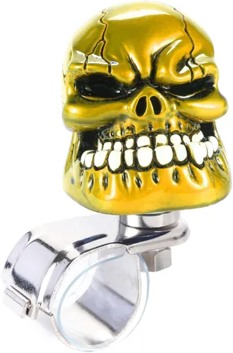 Vista 8 de Pomo giratorio para volante con diseño de calavera, mango de potencia suicida, ajuste universal para la mayoría de vehículos, autos, camiones