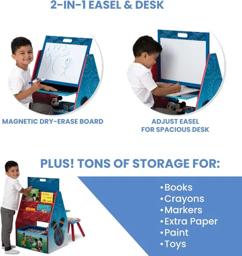 Vista 5 de Delta Children - Caballete y estación de juego, Mickey Mouse de Disney