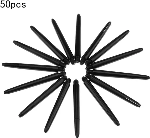 Vista 4 de heyous 50 Piezas 2BA Eje de Nylon Eje PC Eje Dart Accesorios Tamaño Corto 1.890 in, Negro