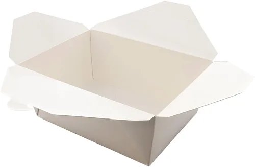 Vista 2 de Royal #4 Caja de comida plegable blanca para llevar, 7-3/4 pulgadas x 5.5 pulgadas x 3.5 pulgadas, paquete de 160
