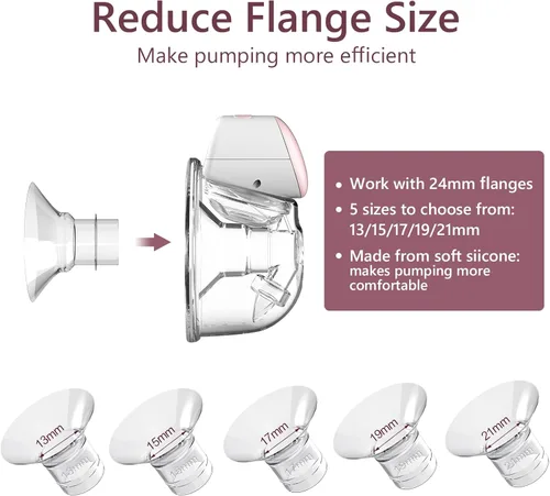 Vista 3 de Insertos de brida de 0.512 in para Momcozy S9/S9pro/S10/S12/S12pro/Medela/Tsrete/Spectra/Bellabababy, etc. Extractor de leche portátil de 0.945 in