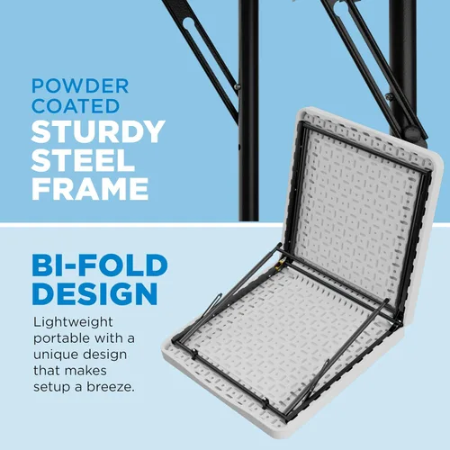 Vista 17 de Sorfey Mesa plegable de 6 pies x 30 pulgadas, plástico blanco