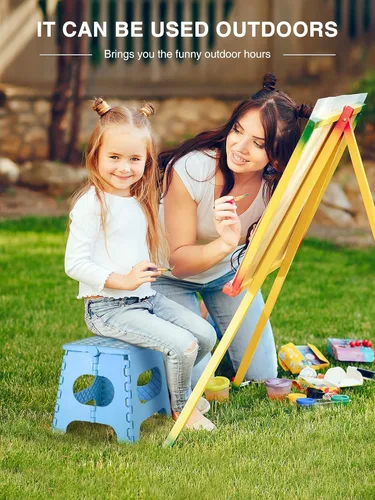 Vista 161 de Dyforce Taburete plegable de 11 pulgadas, taburete duradero para niños, taburetes resistentes para adultos, taburetes de pie compactos, taburete
