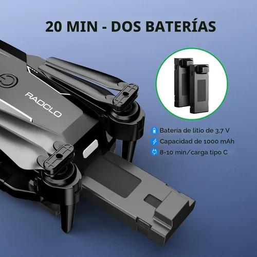 Vista 6 de Dron con cámara - Drone con pantalla en el controlador para principiantes, cuadricóptero de control remoto plegable con control de gestos, giro 3D