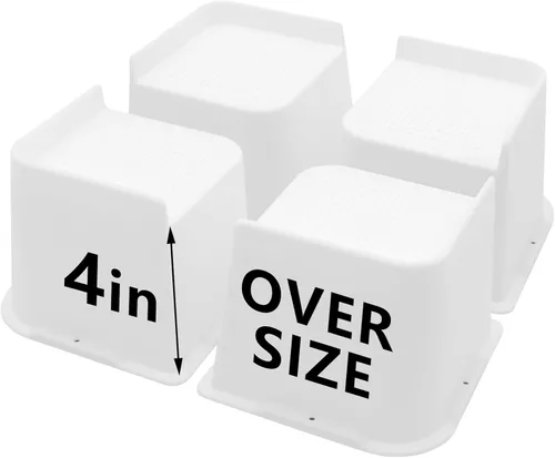 Vista 36 de Elevador de Cama de 8 Pulgadas de Alta Resistencia, 4 Paquetes de Elevador de Muebles Extra Grandes, Elevador de Cama Negro para Mesa, Sofá, Silla