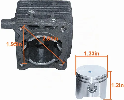 Vista 2 de Pistón de cilindro de 1.339 in para Stihl FS75 FS80 FS85 HT70 HS80 HS85 KA85 SP81 SP85 HT75, Cylionder, Kit de pistón, filtro de combustible, Flter