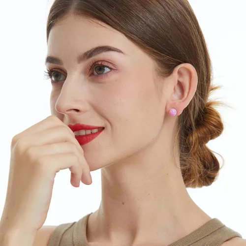 Vista 89 de Natural Stone Stud Earrings for Women 8mm Sterling Silver Genuine Gemstone Earrings Handmade Sterling Silver Crystal Stud Earrings for Women