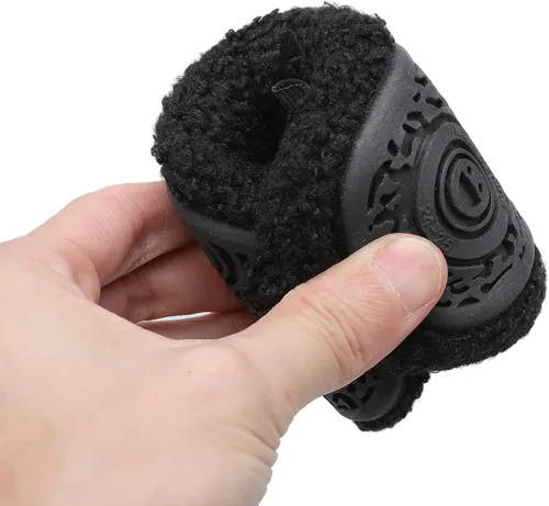 Vista 6 de Scurtain Pantuflas unisex para niños pequeños, calcetines de lana artificial con suela de goma antideslizante