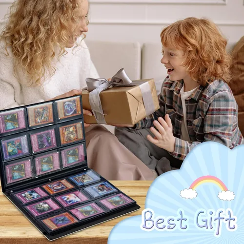 Vista 6 de Rossy Carpeta para tarjetas coleccionables, 9 bolsillos, impermeable, con 360 bolsillos de doble cara, para tarjetas de tamaño estándar, tarjetas