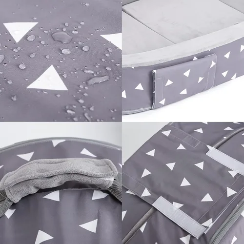 Vista 6 de Mooedcoe Cama plegable para niños pequeños con lados, cama plegable para niños pequeños de viaje, cuna de espuma para dormir