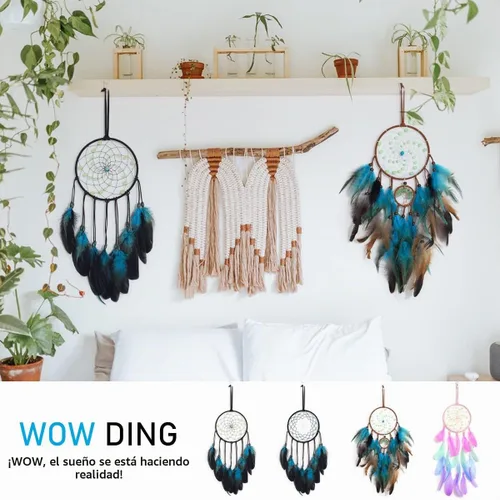 Vista 5 de Dream Catchers with Luminous Beads, Handmade Blue Dreamcatcher