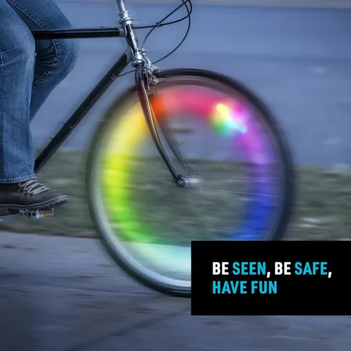 Vista 7 de Nite Ize SpokeLit - Luz de rueda de bicicleta para visibilidad y seguridad - Luces LED para ruedas de bicicleta - Luz de rueda de bicicleta