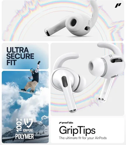 Vista 4 de Proof Labs 3 pares para AirPods Pro 1ª generación, ganchos para las orejas, cubiertas [bolsa de almacenamiento añadida], accesorios compatibles