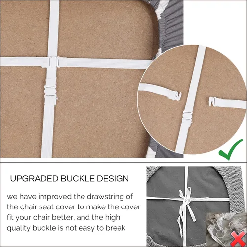Vista 8 de SearchI Fundas de asiento repelentes al agua para sillas de comedor, paquete de 4 fundas de asiento elásticas de Jacquard para sillas de comedor