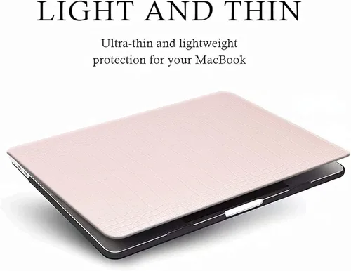 Vista 5 de Funut Funda de cocodrilo para MacBook Air de 15 pulgadas M5 M4 M3 M2 2026 2025-2023 A3448 A3241 A3114 A2941, elegante funda de piel de cocodrilo