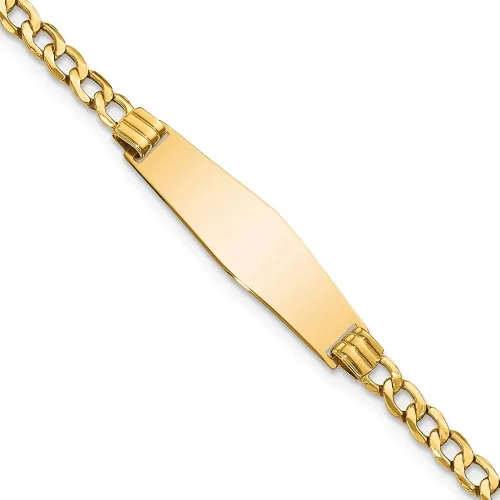 Grabable personalizado oro amarillo de 14 quilates sólido suave forma de diamante cubano pulsera de identificación de eslabones cubanos para hombres
