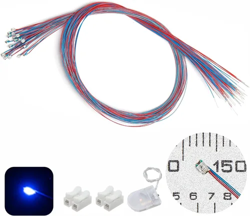 Vista 13 de 50 piezas de LED micro precableados con soldadura previa, LEDs SMD 0805 con accesorios de montaje para construcción de modelos para principiantes