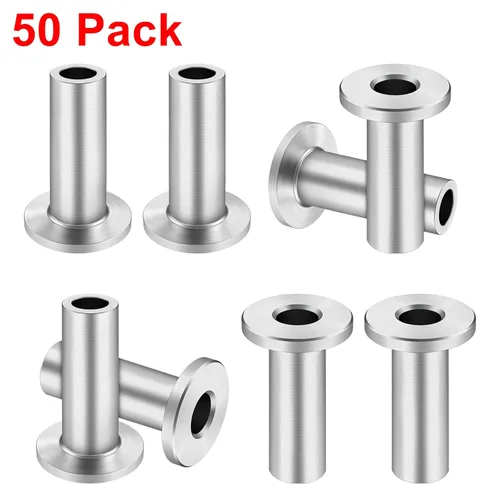 Vista 4 de CKE Paquete de 50 fundas protectoras de acero inoxidable T316 para barandillas de cable de cuerda de alambre de 1/8 pulgadas, fundas protectoras