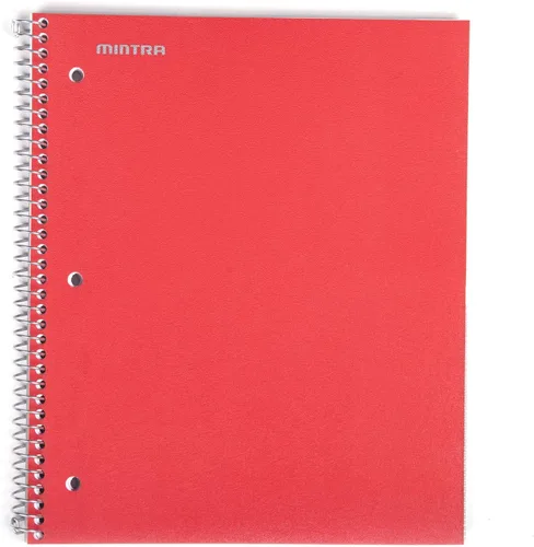 Vista 26 de Mintra Office Cuadernos de espiral duraderos, 1 materia, (hielo ártico, aceite de chile, verde oliva, rayas universitarias, paquete de 3)